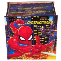 Копилка деревянная с цифрами, 12х12х8.6 см, Человек-паук Копилка деревянная с цифрами, 12х12х8.6 см, Человек-паук