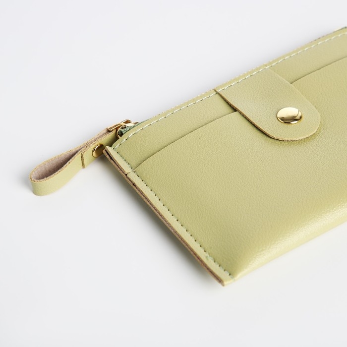 Картхолдер на молнии, цвет зелёный Картхолдер на молнии, цвет зелёный