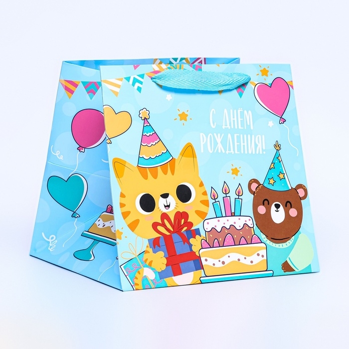 Пакет под торт "Сладости" 20х20х20см