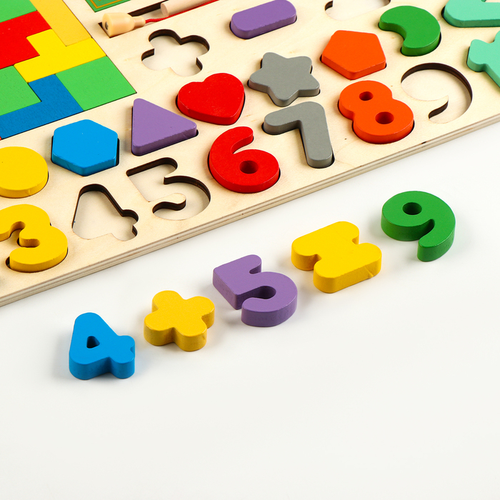 Развивающая игра 6 в 1 &laquo;Рыбалка+танграм+пятнашки+тетрис+фигуры+цифры&raquo; 30&times;45&times;0,8 см