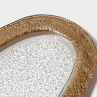 Блюдо стеклянное сервировочное Magistro &laquo;Сияние&raquo;, 16&times;32&times;1,5 см, цвет золотой