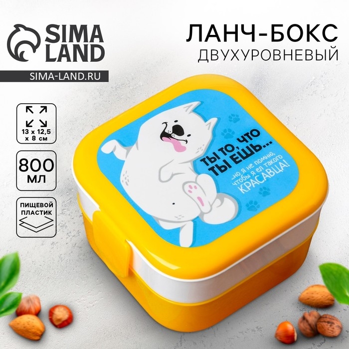 Ланч-бокс двухуровневый &laquo;Ты то, что ты ешь&raquo;, 400 мл