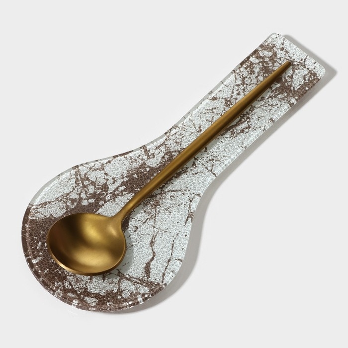 Подставка под ложку Magistro &laquo;Мрамор&raquo;, 24&times;11&times;1 см, цвет белый