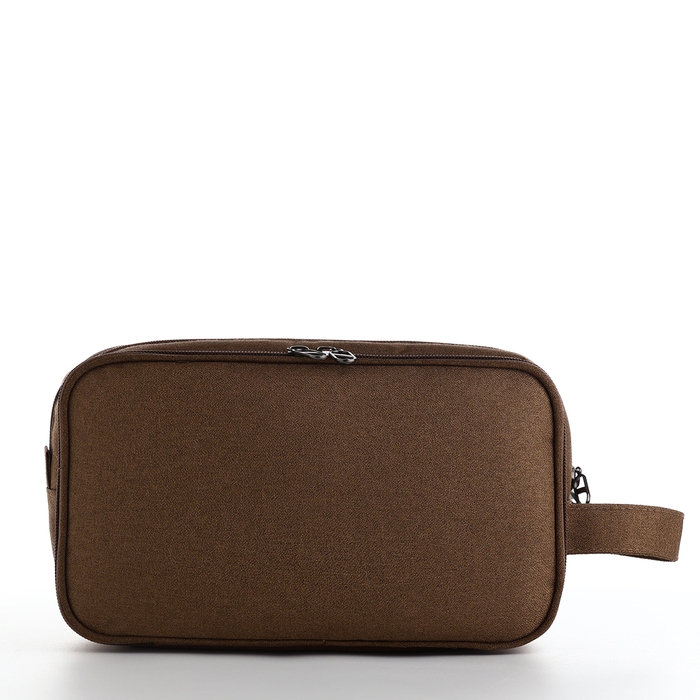 Косметичка на молниях, цвет коричневый Косметичка на молниях, цвет коричневый