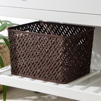 Корзина для хранения &laquo;Плетёнка&raquo;, 34,5&times;30&times;22,5 см, цвет коричневый