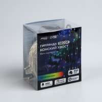 Гирлянда &laquo;Конский хвост&raquo; 20 нитей по 2 м, IP20, серебристая нить, 400 LED, свечение мульти, 12 В