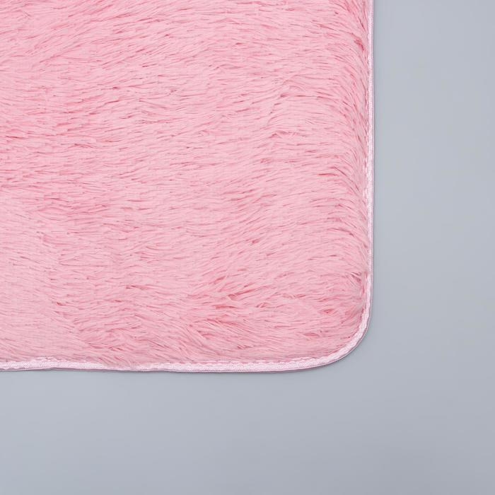 Набор ковриков для ванной и туалета Доляна «Пушистик», 2 шт, 38×40, 40×60 см, цвет розовый Набор ковриков для ванной и туалета Доляна «Пушистик», 2 шт, 38×40, 40×60 см, цвет розовый