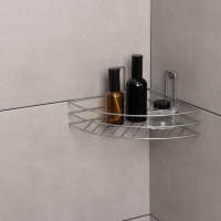 Полка угловая, 1 ярус, 19,5&times;10&times;21 см, цвет хром