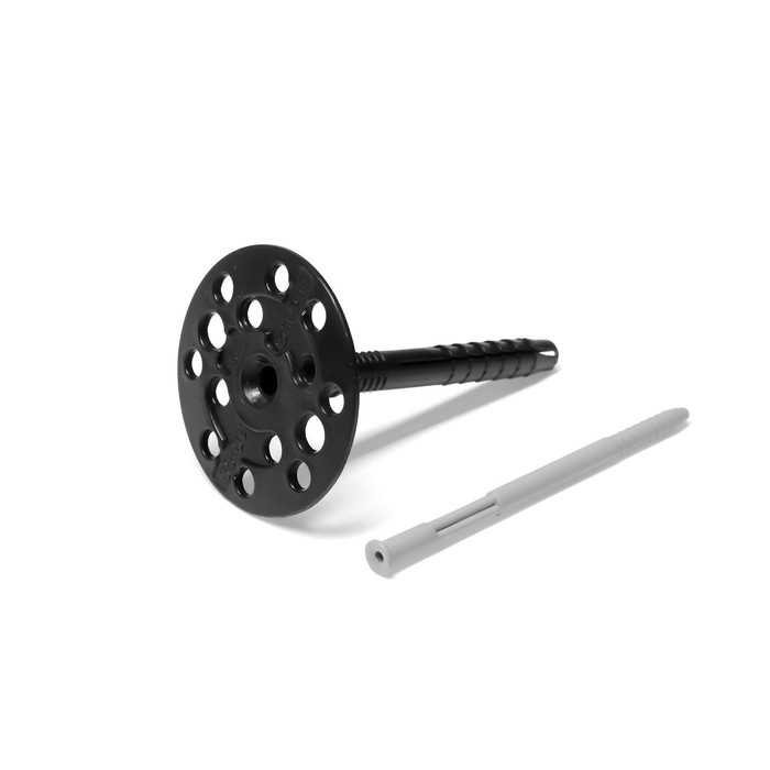 Дюбель ТУНДРА, для утеплителя, с пластиковым гвоздем, 10x90 мм, черный, 50 шт