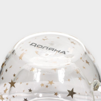 Кружка стеклянная с двойными стенками Доляна &laquo;Дуо. Звёзды&raquo;, 160 мл, 12,5&times;9&times;7,5 см