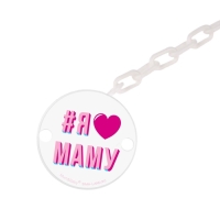 Держатель для соски - пустышки &laquo;Я люблю маму&raquo;, на цепочке, цвет белый