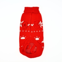 Одежда для собак. Свитер вязаный с орнаментом &laquo;Новогодний&raquo;, красный, размер XL