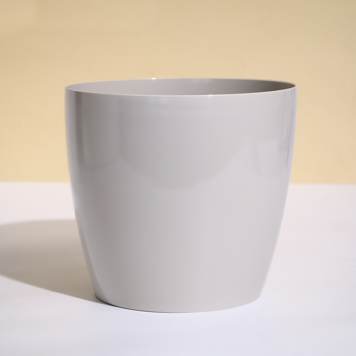 Горшок для цветов, d = 21 см, 5,2 л, пластик, бежевый