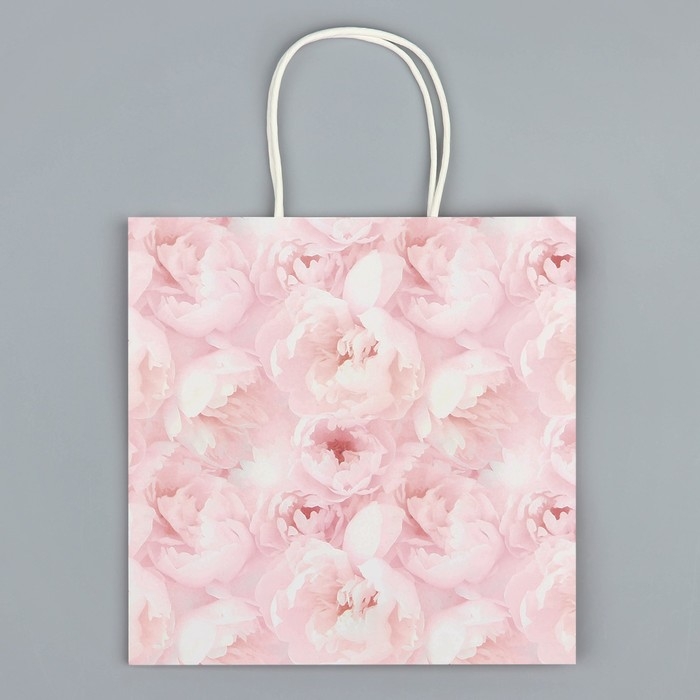 Пакет подарочный, упаковка, &laquo;Цветы&raquo;, 22 х 22 х 11 см