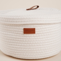 Корзина для хранения SL Home &laquo;Бэлл&raquo;, плетёная ручной работы, малая, 25&times;25&times;13,5 см, цвет белый