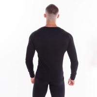 Термобельё мужское НАЧЁС (лонгслив, кальсоны), цвет чёрный, размер 54-56