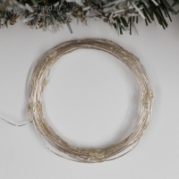 Гирлянда &laquo;Нить&raquo; 5 м роса, IP65, серебристая нить, 50 LED, 8 режимов, батарейки AAх3 (нет в комплекте), свечение белое