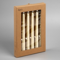 Светодиодная свеча восковая &laquo;Классика&raquo; 2 x 27 см, АААx2 (не в компл.), набор 6 шт, свечение тёплое белое