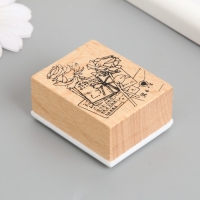 Печать дерево, резина "Розы и письма" 5х4х2,5 см Печать дерево, резина "Розы и письма" 5х4х2,5 см