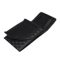 Органайзер саквояж в багажник автомобиля, 32&times;32&times;30 см, экокожа, черный с белой обшивкой