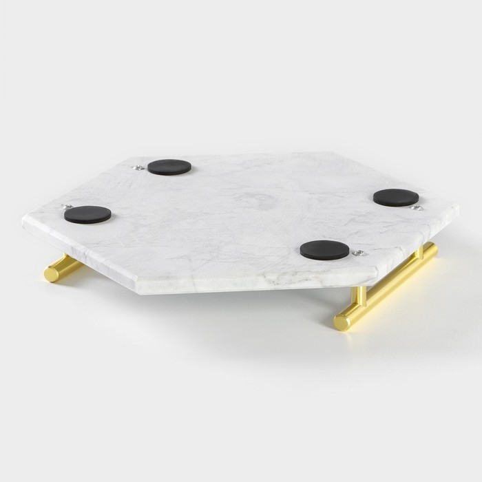 Поднос из мрамора Magistro Marble, 25×29 см, цвет белый Поднос из мрамора Magistro Marble, 25×29 см, цвет белый