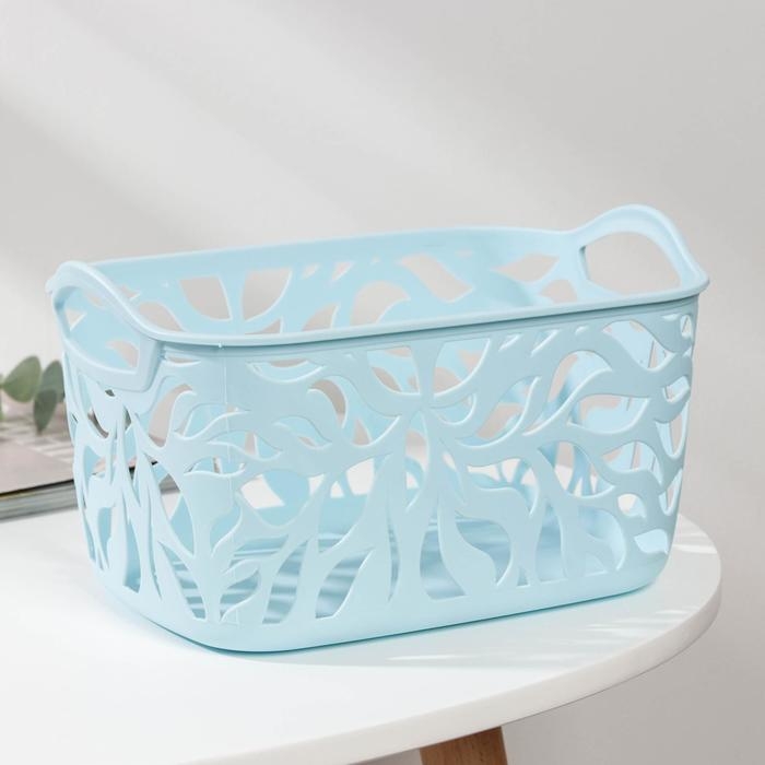 Корзинка для хранения &laquo;Листья&raquo;, пластик, 23,5&times;16,5&times;13,5 см, цвет МИКС