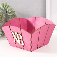 Корзина-шкатулка Пасхальная "ХВ" 19х19х12 см, сиреневый Корзина-шкатулка Пасхальная "ХВ" 19х19х12 см, сиреневый