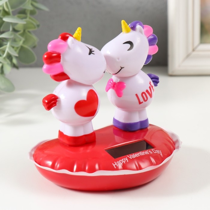 Маятник пластик от солнечной батареи "Поцелуйчик. Единорожки 9х11,8х11 см