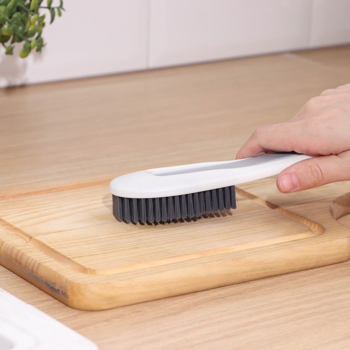 Щетка с ручкой Доляна, с дополнительной щёткой для узких мест, 19,6&times;5&times;3 см, щетина 1,6 см