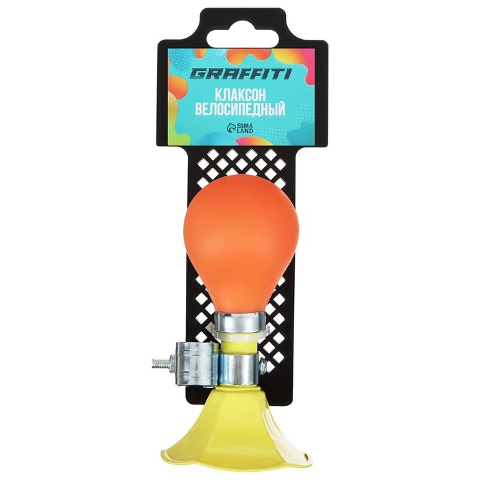 Клаксон GRAFFITI, стальной, цвет жёлтый Клаксон GRAFFITI, стальной, цвет жёлтый