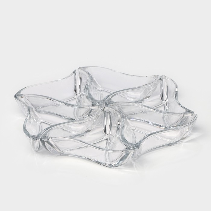 Менажница стеклянная FLOWER, из 6 предметов, 22&times;23 см