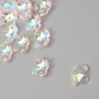 Бусины для творчества пластик "Четырёхлистный цветок" набор 20 шт прозрачный перл. 1,6х1,4 см   9104