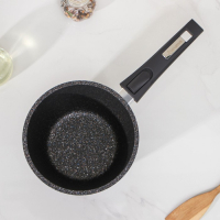 Ковш &laquo;Гранит Stаr&raquo;, 1,7 л, съёмная ручка, стеклянная крышка, антипригарное покрытие, цвет тёмно-синий