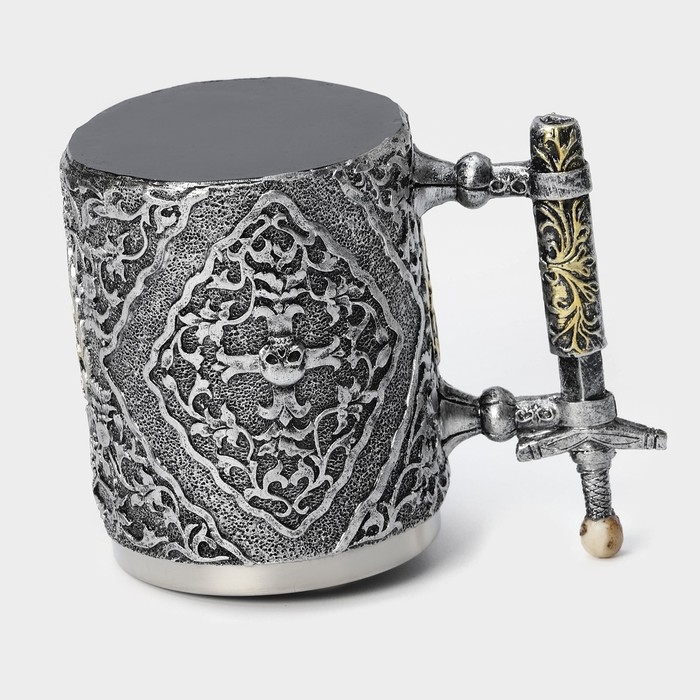 Кружка из нержавеющей стали &laquo;Череп с мечом. Хэллоуин&raquo;, 400 мл, цвет серебристый