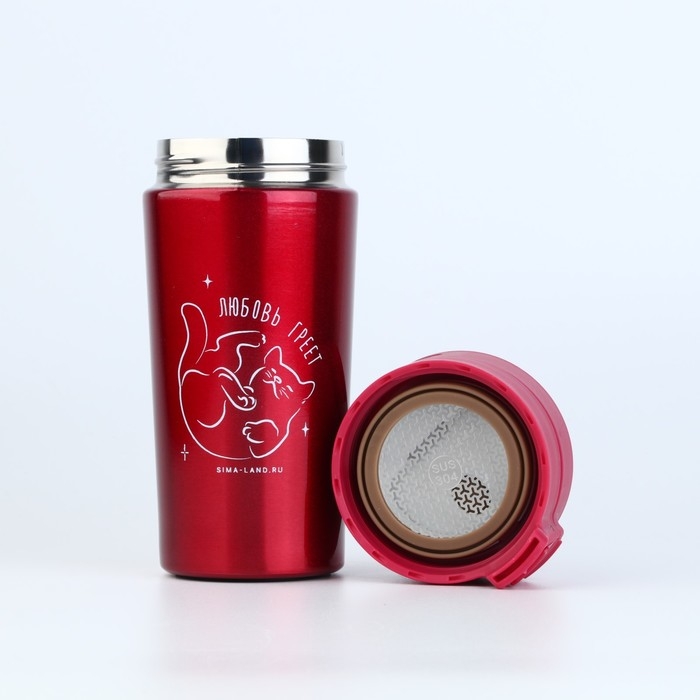 Термостакан с кнопкой Термостакан с кнопкой "Котик", 350 мл