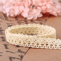 Кружево вязаное, 15 мм &times; 15 &plusmn; 1 м, цвет бежевый