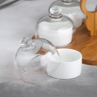 Набор соусников керамический на деревянной подставке &laquo;Эстет&raquo;, 5 предметов, цвет белый