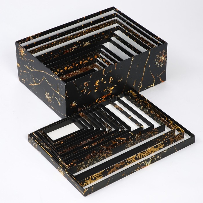 Набор коробок подарочных 15 в 1 &laquo;Winter&raquo;, 12 х 7 х 4 см - 46,6 х 35,2 х 17.5 см, Новый год