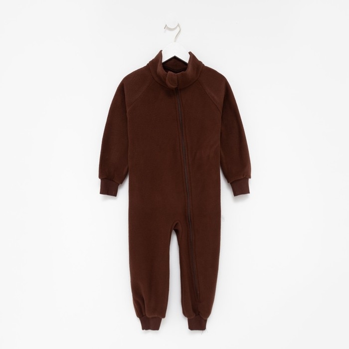 Комбинезон воротник-стойка, цвет коричневый, рост 92-98 см