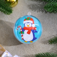 Ёлочное украшение под раскраску &laquo;Пингвин&raquo; размер: 8 см; 2 шт., кисть