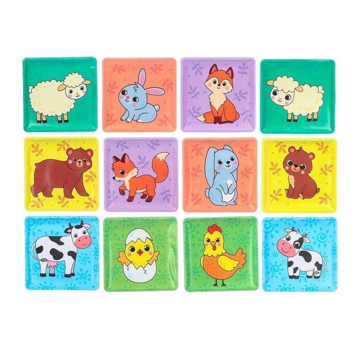 Мемо-игра: развивающие наклейки - присоски многоразовые для игры в ванной «Мамы и малыши», найди пару, 6 пар, 12 стикеров EVA, Крошка Я Мемо-игра: развивающие наклейки - присоски многоразовые для игры в ванной «Мамы и малыши», найди пару, 6 пар, 12 стикеров EVA, Крошка Я