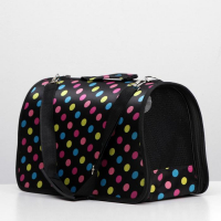 Сумка - переноска для животных "Горошек", чёрная, размер М, 40 х 21 х 27 см Сумка - переноска для животных "Горошек", чёрная, размер М, 40 х 21 х 27 см