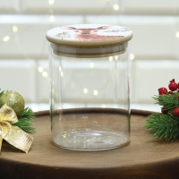 Банка для хранения новогодняя Дорого внимание &laquo;Оленёнок&raquo;, стекло, 450 мл