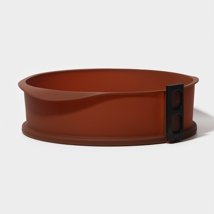 Форма для выпечки со стеклянным дном Доляна &laquo;Круг&raquo;, 25,5&times;7 см (от ручки до ручки 29 см), цвет коричневый