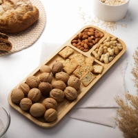 Менажница Доляна Striata, 3 секции, 39,5&times;16 см, бамбук