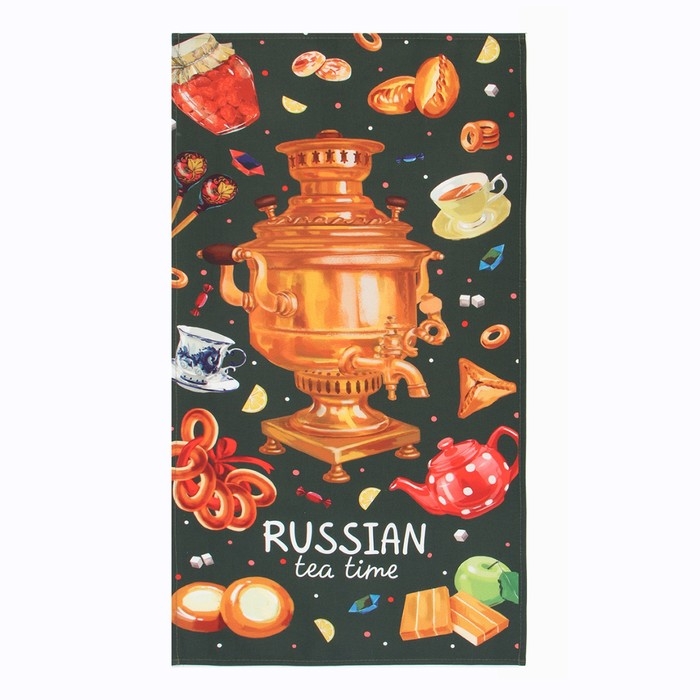 Полотенце Этель "Самовар" 40х73 см, 100% хл, саржа 190 г/м2