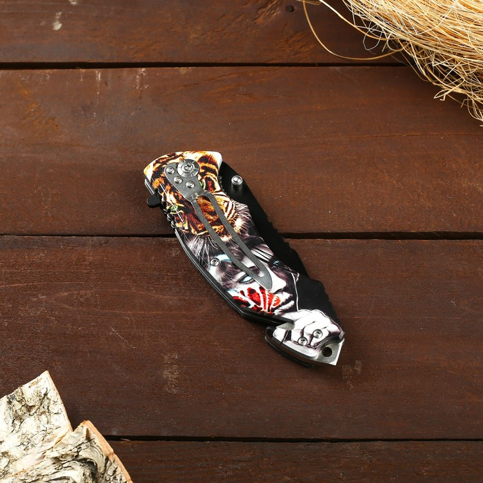 Нож складной Нож складной "Тигр" 19,5см, клинок 85мм/1,2мм, микс