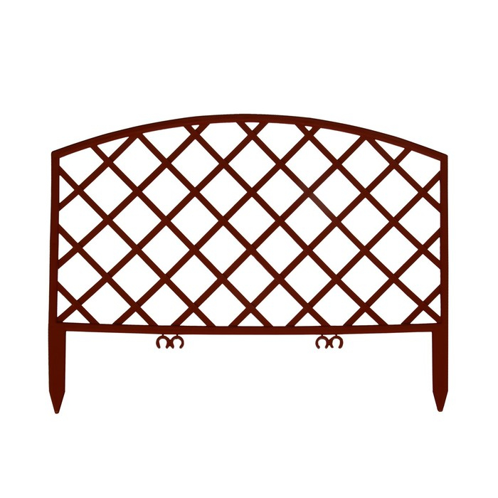 Ограждение декоративное, 35 &times; 220 см, 5 секций, пластик, коричневое, ROMANIKA, Greengo