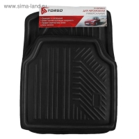 Коврики автомобильные TORSO, EVA, 70&times;52 см, 52&times;52 см, черный, набор 4 шт