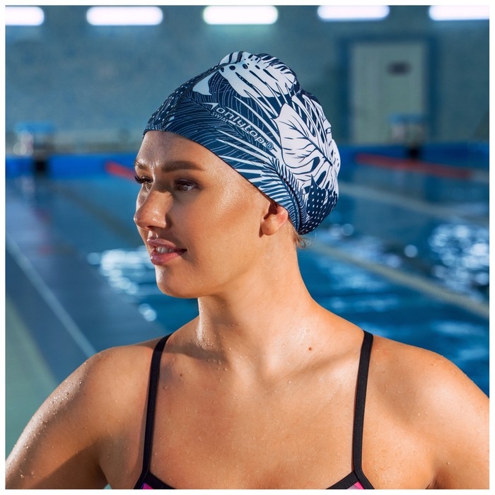 Шапочка для плавания взрослая ONLYTOP Swim &laquo;Тропики&raquo;, тканевая, обхват 54-60 см